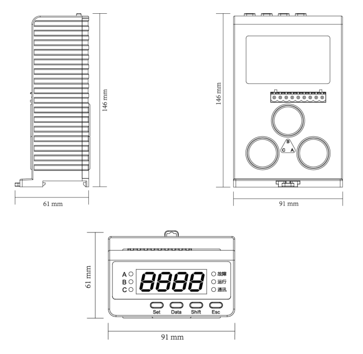 SJD300系列電動(dòng)機保護器外形尺寸